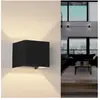 Applique Murale Noire Design led 12W IP54 Carré - Blanc Chaud 2300K - 3500K Silamp