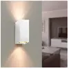 SILAMP Applique Murale Blanche led Carrée IP44 double faisceau GU10 - s