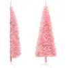 MOTHINESSTO Demi sapin de Noël artificiel mince avec support Rose 180 cm LY1386