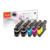 Peach Multi Pack Plus - Pack de 5 - noir, jaune, cyan, magenta - compa...