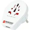Adaptateur secteur skross monde à europe 1 port usb blanc