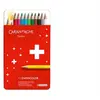 Caran d'Ache Swisscolor Étui en métal avec 12 crayons de couleur résistants à l'eau