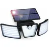 ENSOLEILLE Lampe Solaire Extérieur Détecteur de Mouvement 265 led IP65 Étanche 3 Têtes Rotation 360° Lumière Murale Spot Mural Extérieur Étanche pour Jardin