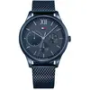 montre tommy hilfiger 1791421 - montre multifonctions acier bleu homme