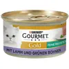 12x85g Les Mousselines Gourmet Gold agneau, haricots verts - Pâtée pour chat