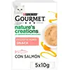 5x10g Friandises Gourmet Nature's Creations saumon, carottes - Friandi...