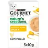 5x10g Friandises Gourmet Nature's Creations poulet, potiron - Friandises pour chat
