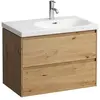 Laufen Lani - Wastafelonderkast, 74x45x52 cm, 2 laden, eiken H40358211...