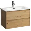 Laufen Lani wastafel pack slim m/meubel 80cm 2 lades wild oak