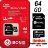 ISONIX Carte Mémoire Micro-SD 64 go SDHC/SDXC + Adaptateur 100% Réel C...