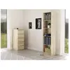 CDF KAFFI - Bibliothèque style scandinave salon - 50x30x181 - 5 tablettes - Étagère à livres