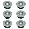 SHINING HOUSE Lot de 6 spots led solaires encastrables au sol - Ronds - Diamètre : 85 mm - Extérieur résistant au piétement - Façade en acier inoxydable - 6 lampes