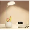 SHINING HOUSE Lampe de bureau pour dortoir de bureau à domicile, petite lampe de bureau led rechargeable avec support pour stylo/téléphone, petite lampe de bureau
