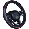Shining House - Couvre Volant de Voiture en Cuir Microfibre 15 Pouces (Noir Rouge)