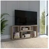 TUHOME Meuble TV Extensible Beijing avec six étagères, 54.5 CM H X 120.2/160.2 CM L X 35.2 CM P, Miel
