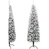 Demi sapin de Noël artificiel mince avec neige floquée 180 cm Mothines...
