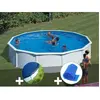 Gre Kit piscine acier blanc Gré Fidji ronde 5,70 x 1,22 m + Bâche hive...
