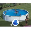 GRE Piscine hors-sol acier blanc Gré Fidji ronde 5,70 x 1,22 m + Bâche à bulles Blanc