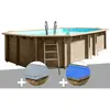 Gre Kit piscine bois Gré Safran 6,20 x 3,95 x 1,36 m + Bâche hiver + B...