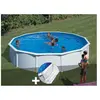 GRE Piscine hors-sol acier blanc Gré Fidji ronde 5,70 x 1,22 m + Tapis de sol Blanc