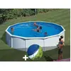 Gre Kit piscine acier blanc Gré Fidji ronde 5,70 x 1,22 m + Bâche hive...