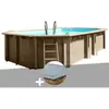 Gre Kit piscine bois Gré Safran 6,20 x 3,95 x 1,36 m + Bâche hiver