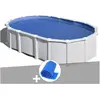 GRE Piscine acier blanc Gré Atlantis ovale 6,34 x 3,99 x 1,32 m + Bâche à bulles Blanc