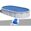 GRE Piscine acier blanc Gré Atlantis ovale 8,15 x 4,90 x 1,32 m - Filtre à sable - Kit complet