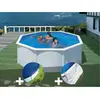 Gre Kit piscine acier blanc Gré Fidji ronde 3,70 x 1,22 m + Bâche hive...