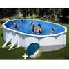 Gre Kit piscine acier blanc Gré Bora Bora ovale 6,34 x 3,99 x 1,22 m + Bâche hiver