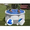 Piscine hors-sol - GRE - Fidji - Ronde 2,60 x 1,22 m - Acier blanc - K...