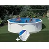 GRE Piscine hors-sol acier Gré Fidji ronde 4,80 x 1,22 m - Filtre à sable - Blanc