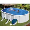 Gre Kit piscine acier blanc Gré Atlantis ovale 6,34 x 3,99 x 1,32 m + ...