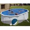 Gre Kit piscine acier blanc Gré Bora Bora ovale 5,27 x 3,27 x 1,22 m +...