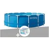 Kit piscine tubulaire Intex Metal Frame ronde 4,57 x 1,22 m + 6 cartou...
