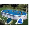 Gre Kit piscine acier blanc Gré Atlantis ovale 10,20 x 5,75 x 1,32 m +...
