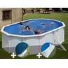 Gre Kit piscine acier blanc Gré Bora Bora ovale 5,27 x 3,27 x 1,22 m +...
