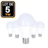 EUROPALAMP 5 Ampoules LED E27 7W 4500K Blanc Neutre Haute Luminosité