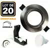 EUROPALAMP 20 Spots encastrable orientable Alu Brossé avec GU10 6W Dimmable
