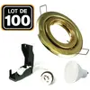 EUROPALAMP 100 Spots encastrable orientable DORÉE avec GU10 LED de 7W eqv.