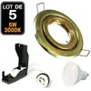 EUROPALAMP 5 Spot encastrable orientable Dorée avec GU10 led de 5W eqv. 40W