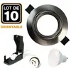 Europalamp - 10 Spots encastrable orientable Alu Brossé avec GU10 led de 7W