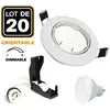 EUROPALAMP 20 Spots encastrable orientable BLANC avec GU10 6W Dimmable Blanc Froid 6000K