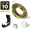EUROPALAMP 10 Spots encastrable orientable dorée avec GU10 led de 5W eqv.