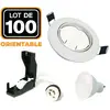 EUROPALAMP Spot encastrable - BLANC - GU10 - 100 pièces - 7W LED - Blanc Froid 6000K