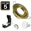 Europalamp - 5 Spots Encastrables Orientable Dorée 7W Blanc Froid 6000...