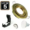 Europalamp - 5 Spots Encastrables Orientable Dorée 7W Blanc chaud 3000...