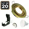 Europalamp - 20 Spots encastrable orientable dorée avec GU10 led de 7W...