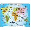 Larsen puzzle Puzzle Maxi Wereldgéographie et animaux 28 pièces
