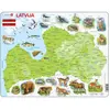 Larsen Puzzle Cadre - Carte de la Lettonie (en Letton) K46
